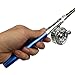 YOGAYET Mini Pocket Ice Fly Fishing Rod and Reel Combos Set Aluminum Alloy Pen Fishing Pole 38'' Sea Saltwater Freshwater Kit Blue