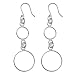Jewelry : Sterling Silver Double Circle Drop Earrings