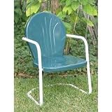 Retro Metal Lawn Chair - Green (Green) (35 H x 22 W x 21 D)