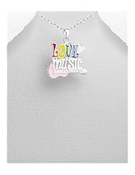 Message Colored Enamel Pendant Necklace In 92.5 Sterling Silver