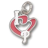 Philadelphia Phillies MLB I Heart P 1/2 Enamel Pendant (Silver)