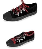 DEVIANT-05, Canvas D-Ring Lace-Up Low Top Sneaker in Suede or Canvas by Demonia by 