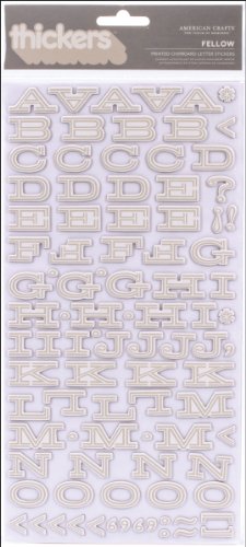 American Crafts Thickers Printed Chipboard Letter 