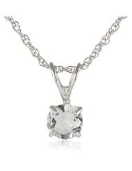 Sterling Silver 6mm Round Green Amethyst Pendant Necklace with Light Rope Chain Necklace, 18"