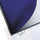 GBC Leather Look Premium Presentation Covers, Binding Covers, Non-Window, Rounded Corners, Navy, 200 Pieces Per Box (2000711)