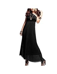 Chiffon Pleated Full Length Elasticized   Waistline One Shoulder Sleeveless  Dress