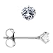 14K White Gold .03 ct Cubic Zirconia Round Earrings