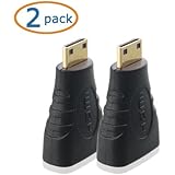Cable Matters&reg; 2 Pack, Gold Plated Mini HDMI to HDMI Male to Female Adapter