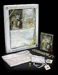 Single Detail Page Misc: Girls First Communion Set Includes Missal, Gift Rosary and Satin Rosary Case, Communion Purse, Communion Pin, Laminated Scapular, Deluxe Gift Box - san francis