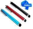 Bluecell 3 Pack of Stylus Black Blue Red Universal Touch Screen Pen for Ipad 2 Ipod Iphone 4 4S 3g 3gs, 4s,kindle fire,Motorola Xoom, Samsung Galaxy Tab 8.9 10.1, Blackberry Playbook HTC Flyer Evo View Tablet Bonus + Bluecell Cable Tie