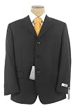 Jones NY Mens 3 Button Black Pinstripe Wool Suit - Size 42S