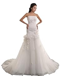 Strapless Mermaid Polyester/Tulle/Viscose Applique Beaded Party Dress 