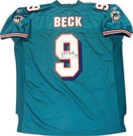 John Beck Autographed / Signed Miami Dolphins Teal Authentic Jersey