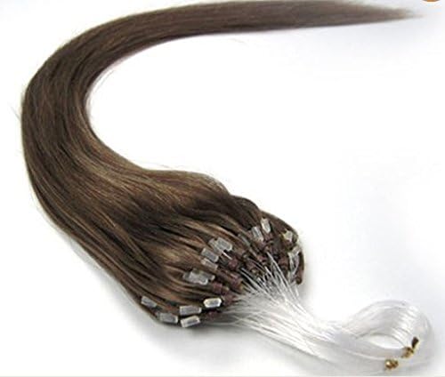 Beauty Wig World 18" Straight Micro Rings/ Loop Remy Human Hair Extensions 0.5g per Strands 100s/pack 8# Ash Brown