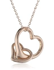 14k Gold Double Heart Pendant Necklace, 16"