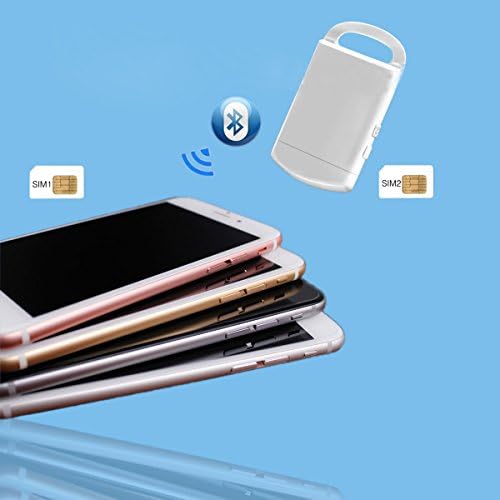 Portable Bluetooth Dual SIM Adapter for iphone 6/6s Expansion Micro Sim Cards adapter, Anti-lost Key Finder &amp; Camera Remote Shutter Black (White)