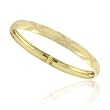 18k Gold Over Sterling Silver Diamond Cut X Pattern Flex Bangle
