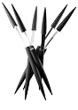 Legnoart Spicy 6-Slot Knife Holder With Steak Knives, Black