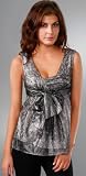 Cynthia Steffe Women's Marla Top,Black/Silver,4