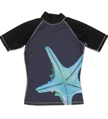 After Party Womens Starfish Short Sleeve Surf Rashguard with UV Protection