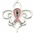 14Kt White Gold Pink Pourri���� Breast Cancer Awareness Lapel Pin