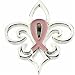 14Kt White Gold Pink Pourri&acirc;&cent; Breast Cancer Awareness Lapel Pin