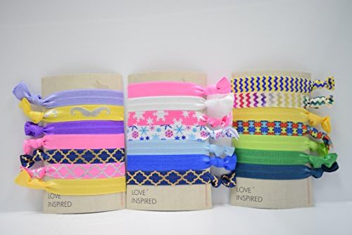 Elastic Knotted Ponytail Holders Hair Ties Ribbon Twist Bands Accessories Gold Zebra Animal Pattern with Solids By Love Inspired Me