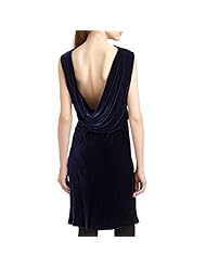 Polyester/Rayon/Silk/Velvet Cowl Neck Cocktail Open-Back  Dress With a Sash 