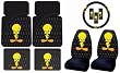 Tweety Bird w/ Attitude 7pc Combo Set Front & Rear Floor Mats, Seat Covers & Steering Wheel Cover Plus Bonus Matching Decal