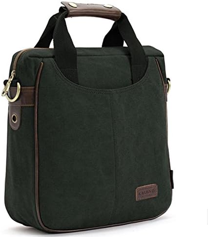 PsmGoods KAUKKO Retro Canvas Men Women Ipad Shoulder Bag/Portable/Messenger Bag Which Can Accommodate A4 Piece Of Paper (Arm Green)