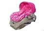 Itzy Ritzy Baby Ritzy Rider in Fuchsia Minky Dot & Pink Skulls Infant Car Seat Cover