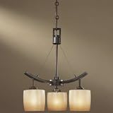 Minka Lavery 1185-357 - Raiden Mini Glass 1 Tier Chandelier Lighting - 3 Light - 300 Total Watts - Iron