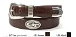 Tan Croco Leather Belt with Emblems - Collegiate Series