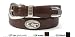 Tan Croco Leather Belt with Emblems - Collegiate Series