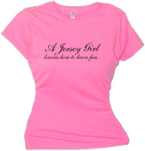 FDT Womens Lady SS T-Shirt-A Jersey Girl knows How to have Fun-Pink XL