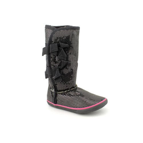 Sugar L'Moragami Pull-On Boot (Little Kid/Big Kid),Black Sequin,5 M US Big Kid