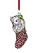 Reed & Barton Cat in Stocking Blown Glass Ornament