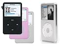 Crystal Clear Snap-on Hard Case + 3 Silicone Skins Black/Pink/White for Apple iPod Video 30gb 60gb 80gb