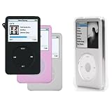 Crystal Clear Snap-on Hard Case + 3 Silicone Skins Black/Pink/White for Apple iPod Classic