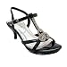 Kid’s Evening High Heel T-Strap Rhinestone Sandals Black , 11