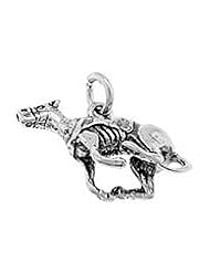 Sterling Silver Three Dimensional Racing Greyhound Dog Charm