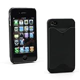 JAVOedge Credit Card Case for Apple iPhone 4 (Black)