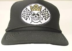 Lucky 13 Skull King Checkered Flags Black Cap