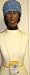 Fine Ivory Beads on Gold Chain Eye Glass and Badge Holder Jeffrey Isaac Necklace Offered in Combination with Hand Crocheted Denim Blue Chenille and Gimp Tweed Dylan Skull Cap for Women and Teens Image