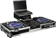 Odyssey FZGSBM10W Flight Zone Glide Style Ata Dj Coffin With Wheels For A 10 Mixer And Two Turntables In Battle Position