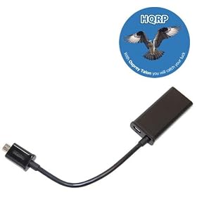HQRP MHL Micro USB to HDMI Cable HDTV Adapter compatible with Samsung I997 Infuse 4G / SGH-i927 Captivate Glide / Galaxy Note 5.3 plus HQRP Coaster