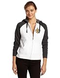 NFL Women's New Orleans Saints Sport Princess Ragla Long Sleeve Raglan Full-Zip Fleece Hoodie (White/Charcoal Heather, Medium)