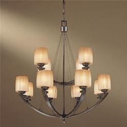 Minka Lavery 12 Light Iron Oxide Raiden Chandelier 1198-357