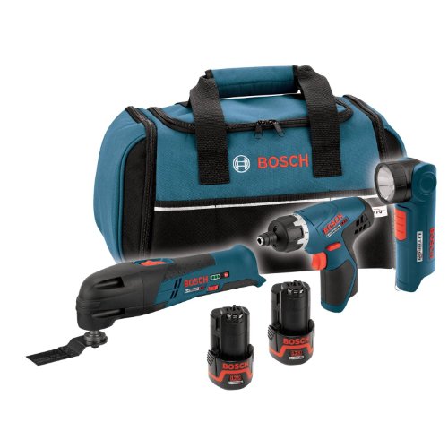  Bosch CLPK31-120 12-Volt Max Lithium-Ion 3-Tool Combo Kit (Pocket Driver, Oscillating Tool, Flashlight) 