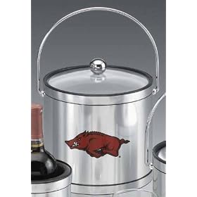 Kraftware 20464 Arkansas 3 Quart Brushed Chrome Mylar Ice Bucket with Acrylic Cover by Kraftware